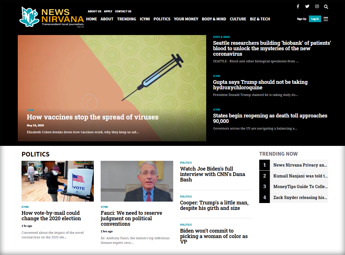 Screenshot: News Nirvana